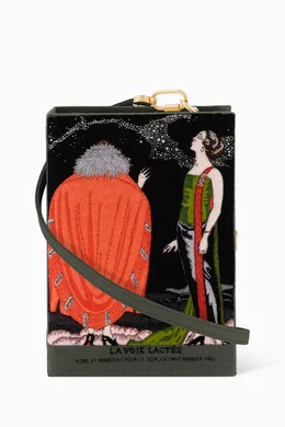 Buy Olympia Le Tan Black La Voie Lactée Book Clutch in Silk Felt