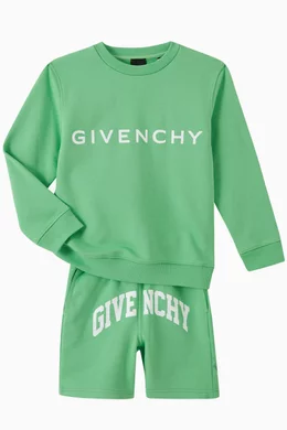 Buy Givenchy Green Logo Basketball Shorts For Boys Online Ounass UAE