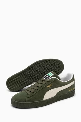 Suede pumas olive discount