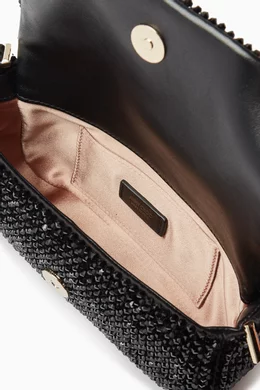 Buy Jimmy Choo Black Avenue Mini Shoulder Bag in Satin For