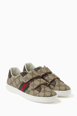 Buy Gucci Brown Ace Sneakers in GG Canvas For Girls Online Ounass UAE