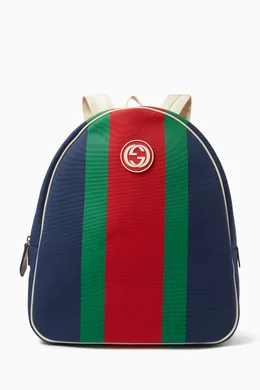 Buy Gucci Multicolour Web Stripe Backpack in Cotton For Kids Online Ounass UAE