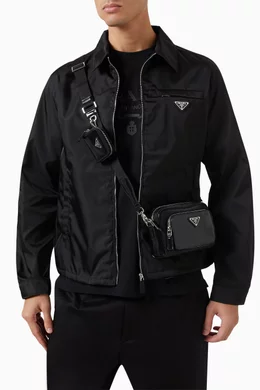Buy Prada Black Shoulder Bag in Brushed Leather For Men Online Ounass UAE