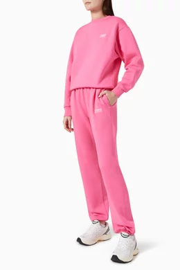 Buy 7 DAYS ACTIVE Pink Logo Sweatpants in Cotton For Women Online Ounass UAE