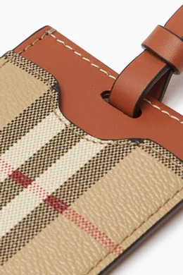 Buy Burberry Neutral Check Luggage Tag in Faux Leather For Men Online Ounass UAE