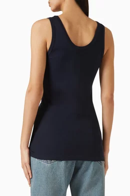 【送料&関税込】Prada Navy Blue Cotton Tank Top Navy Cotton tank top | PRADA