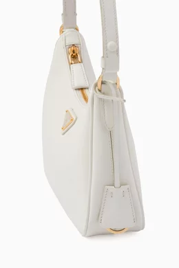 Buy Prada White Mini Re-Edition Shoulder Bag in Saffiano Leather