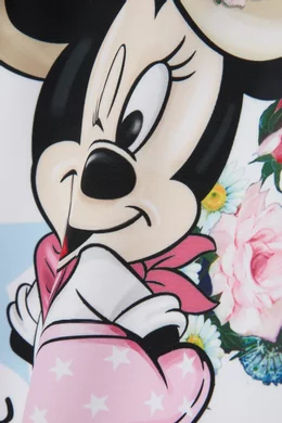 Buy Monnalisa White x Disney Minnie Mouse Dress in Jersey For Girls Online Ounass UAE