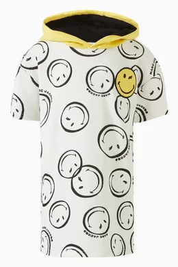 Buy MARC JACOBS White x Smiley World Hooded Dress in Cotton For