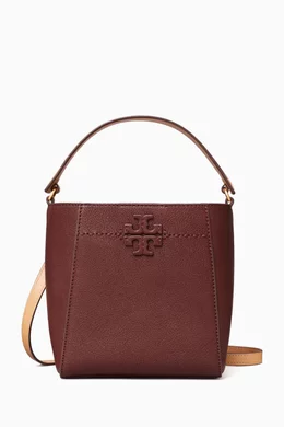 Buy Tory Burch Red Small McGraw Bucket Bag in Pebbled Leather For Women Online Ounass UAE