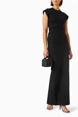 Buy Alexander Wang Black Crewneck Maxi Dress in Ribbed