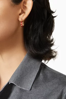 Buy Miu Miu Red Small Logo Hoop Earrings For Women Online
