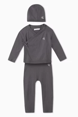 Buy Calvin Klein Grey Newborn Loungewear Gift Set in Cashmere blend Knit For Baby Girls Online Ounass UAE