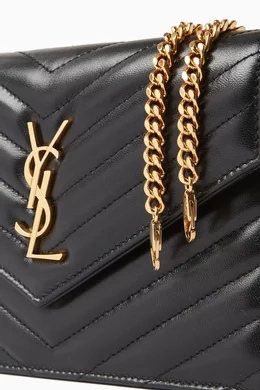 Buy SAINT LAURENT Black Cassandre Matelasse Envelope Chain Wallet in Lambskin For Women Online Ounass UAE