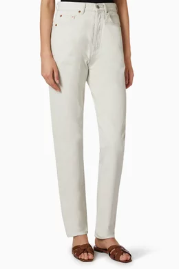 Buy SAINT LAURENT White Slim fit Jeans in Denim For Women Online Ounass UAE