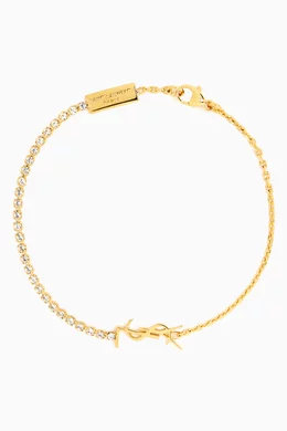 Buy SAINT LAURENT Gold Cassandre Charm Bracelet in Brass For Women