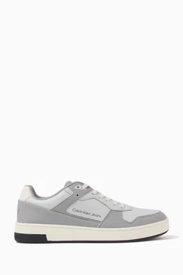 Buy Calvin Klein Jeans Grey Basket Cupsole Low top Sneakers in Faux Leather For Men Online Ounass UAE