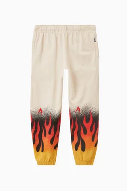 Buy Molo White On Fire Sweatpants in Cotton For Boys Online Ounass UAE