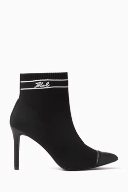 Stretch knit ankle boots cheap