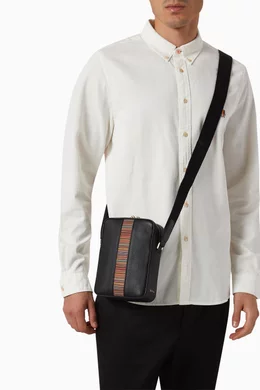 Striped leather bag cheap