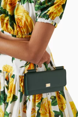 Buy Dolce & Gabbana Green Mini Wallet on Chain in Leather For