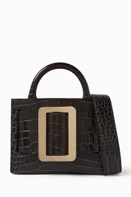 Buy BOYY Black Mini Bobby Tote Bag in Croc Embossed Leather For Women Online Ounass UAE