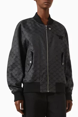 [MCM]★韓国人気★Lauretos denim jacquard Bomber jacket Buy MCM Grey Unisex Bomber Jacket in Lauretos Denim Jacquard