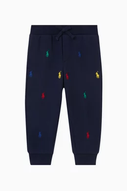 Buy Polo Ralph Lauren Blue All over Embroidered Logo Pants in Cotton For Baby Boys Online Ounass UAE
