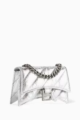 Buy Balenciaga Silver XS Crush Chain Shoulder Bag in Metallic Quilted Calfskin For Women Online Ounass UAE
