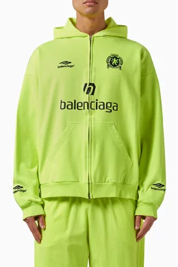 Buy Balenciaga Yellow Dubai Soccer Medium fit Zip up Hoodie in Cotton fleece For Men Online Ounass UAE