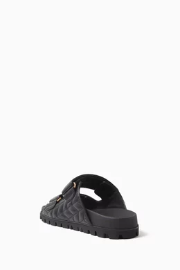 Buy Miu Miu Black Ciabatte Logo Slides in Nappa Matelasse For Women Online Ounass UAE