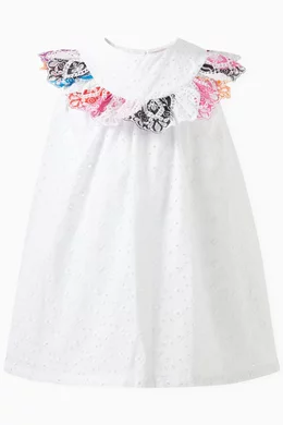 Buy Emilio Pucci White Ruffle Woven Dress For Baby Girls Online Ounass UAE