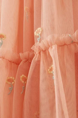 Embroidered skirt orange discount