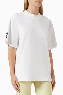 Buy adidas White x Stella McCartney Loose fit T shirt in Organic Cotton blend For Women Online Ounass UAE