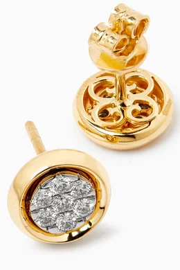 Buy Damas White Illusion Round Diamond Earrings in 18kt Gold For Women Online Ounass UAE