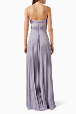 Buy Elisabetta Franchi Purple Two-tone Maxi Dress in Lurex