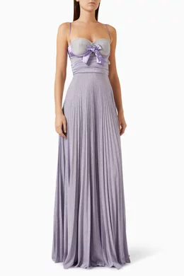 Buy Elisabetta Franchi Purple Two tone Maxi Dress in Lurex Jersey For Women Online Ounass UAE