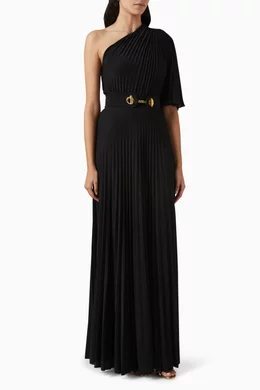 strapless open back dress Zoe One Shoulder Pleated Midi Dress main image 0