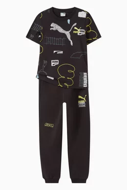 Buy Puma Black Brand Love Sweatpants in Cotton Blend For Boys Online Ounass UAE