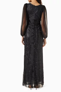 Embellished blouson gown sale