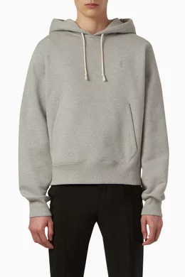Buy SAINT LAURENT Grey Cassandre Hoodie in Fleece For Men Online Ounass UAE