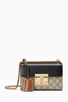 Gucci padlock small gg supreme canvas shoulder bag clearance