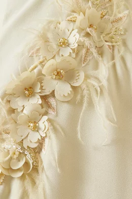 Buy NASS Neutral Embellished Floral Maxi Dress For Women Online Ounass UAE