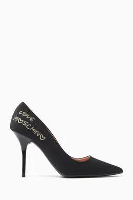 Buy Love Moschino Black Love Moschino Bow Pumps in Lycra For Women Online Ounass UAE