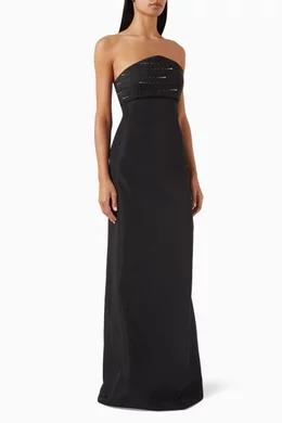 Strapless crepe dress cheap