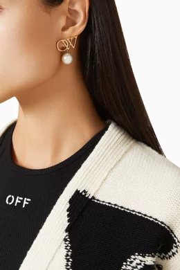 Off white pearl earrings online