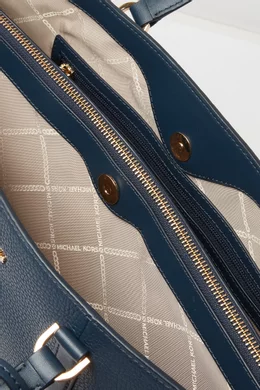 Buy Michael Kors Blue Large Temple Tote Bag in Leather For Women Online Ounass UAE