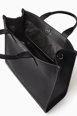 Buy Michael Kors Black Hudson Tote Bag in Pebbled Leather