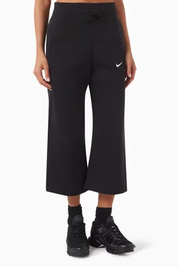 Buy Nike Black Phoenix High Waist Cropped Sweatpants in Fleece For Women Online Ounass UAE