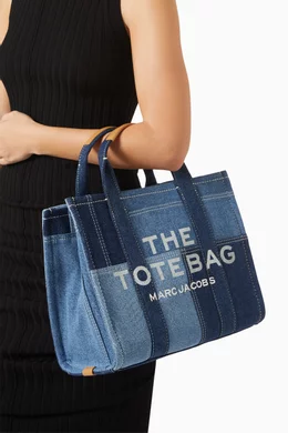トートバッグ MARC JACOBS THE MEDIUM TOTE BAG BLUE IN COTTON Marc Jacobs The Woven Medium Tote Bag, Blue Shadow, One Size